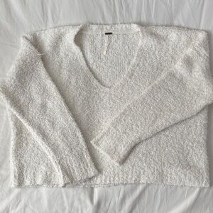 Cozy White V-Neck Sweater
